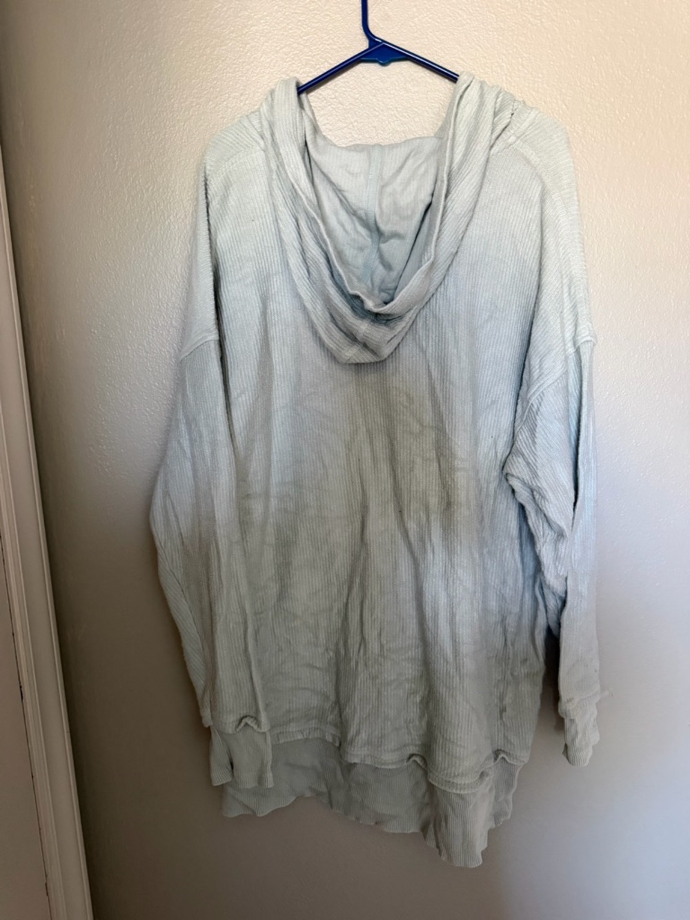 aerie Sage Green Ribbed Henley Hoodie - Picture 2 of 2